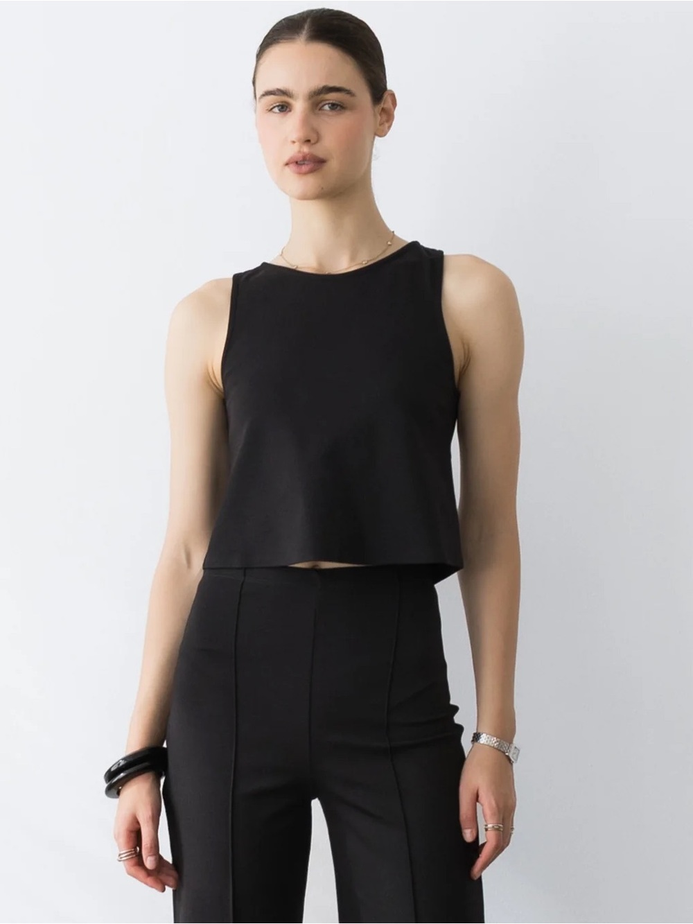 Ripley Rader BLACK PONTE KNIT TANK TOP NWT